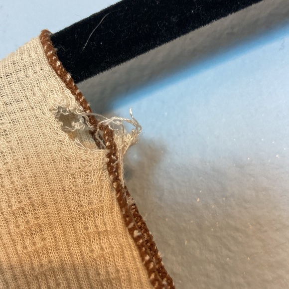 Intimately Free People Womens Size S Tan Waffle Thong Bodysuit Snaps Long Sleeve - Picture 7 of 13